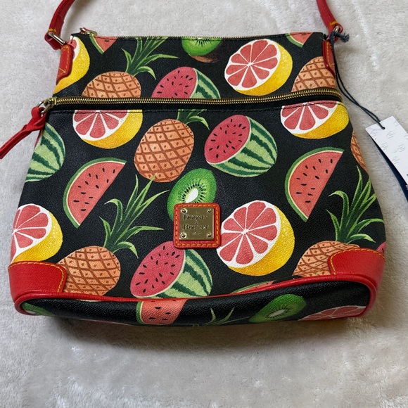 Dooney & Bourke Ambrosia tropical fruit print leather crossbody bag NWT - Picture 4 of 16